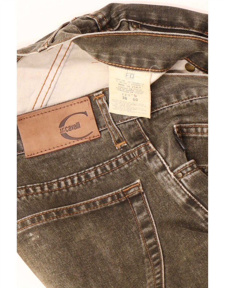 Jeans dritti da donna Just Cavalli W30 L30 cotone kaki