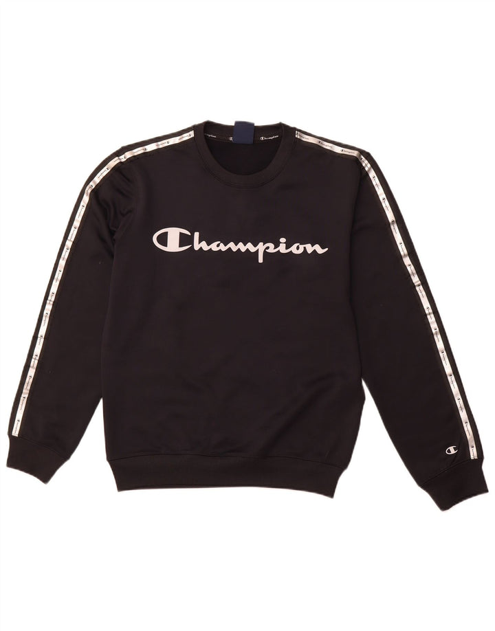 Felpa grafica da uomo CHAMPION Maglione XS Poliestere blu navy