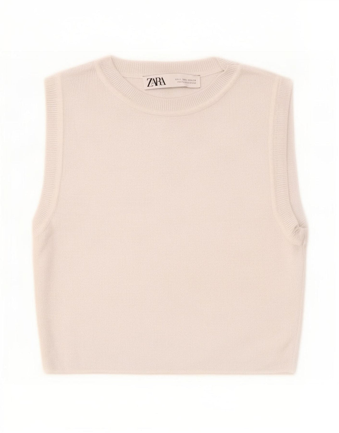 Canotta corta da donna Zara UK 12 Viscosa grigio medio