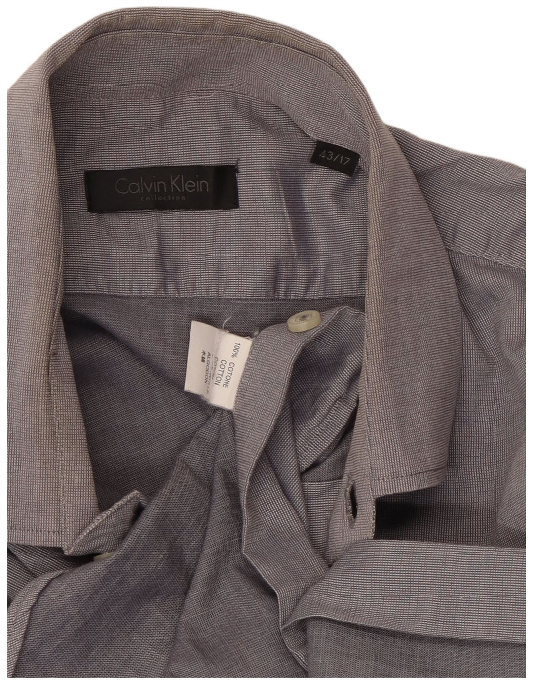 Camicia da uomo Calvin Klein taglia 43 17 XL cotone grigio