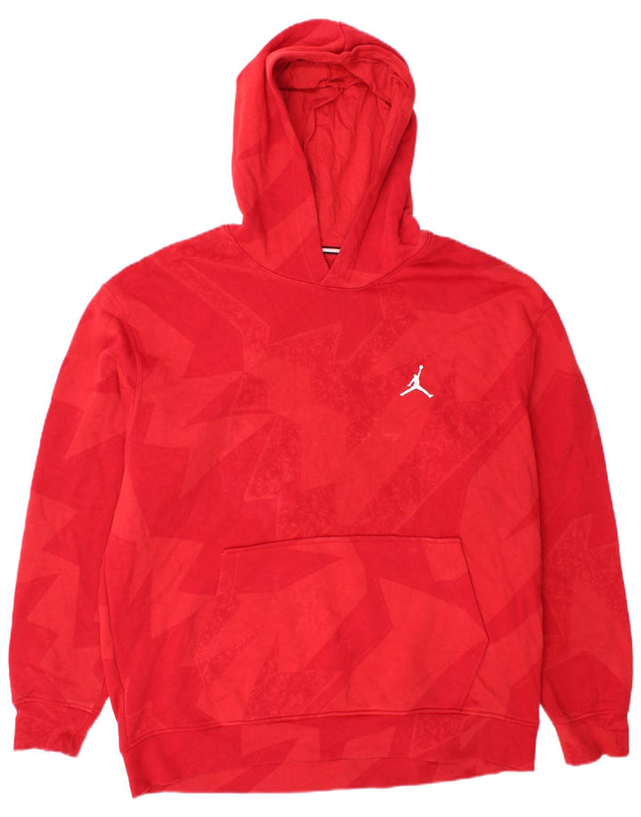 Felpa con cappuccio da uomo Jordan Large rossa geometrica in cotone