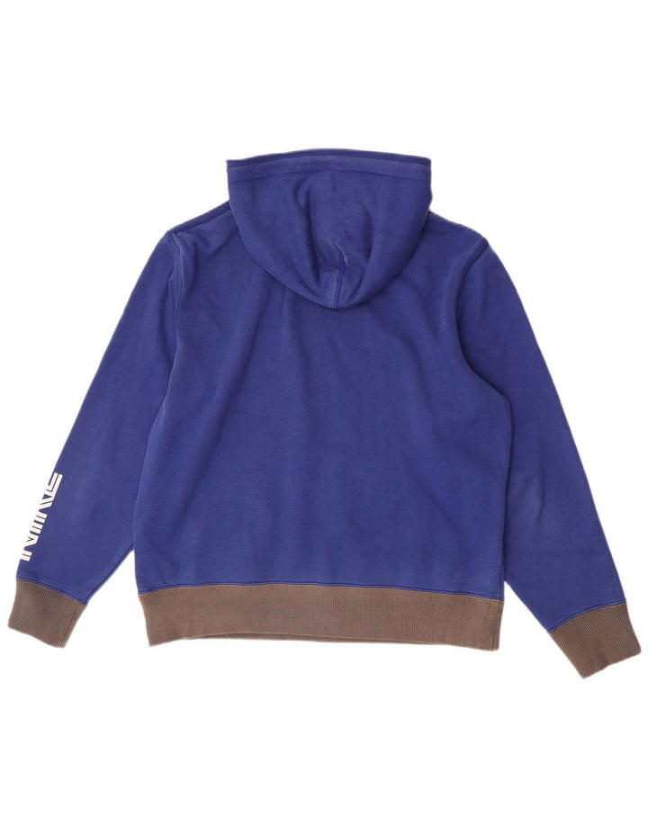 Felpa con cappuccio grafica Nike da uomo in cotone color block blu medio