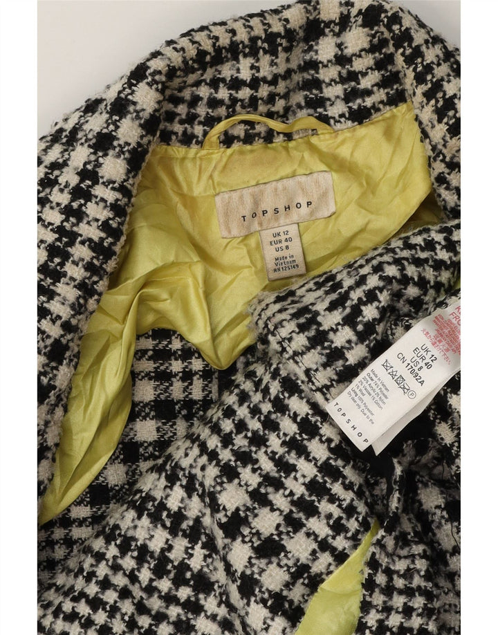 Cappotto doppiopetto da donna Topshop UK 12 pied de poule medio nero
