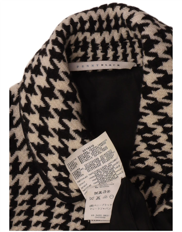 Cappotto oversize da donna Penny Black UK 10 piccolo in lana pied de poule nera