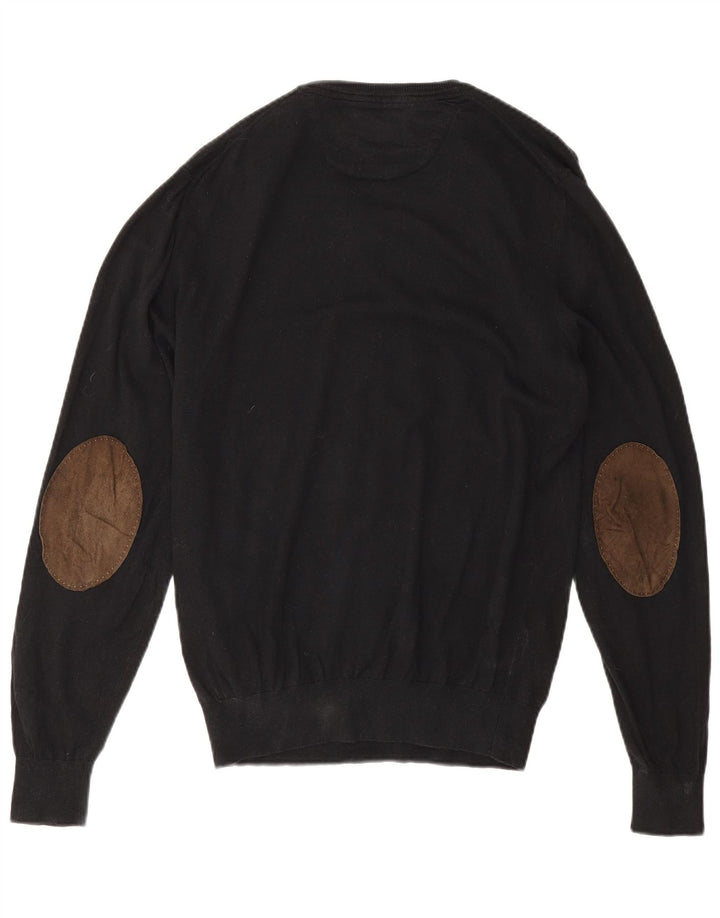 Massimo Dutti Maglione da uomo con scollo a V XL in cotone nero