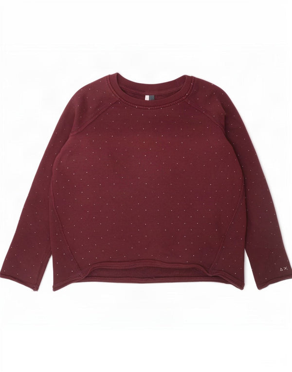 Felpa per bambina Sun68 11-12 anni in cotone maculato bordeaux