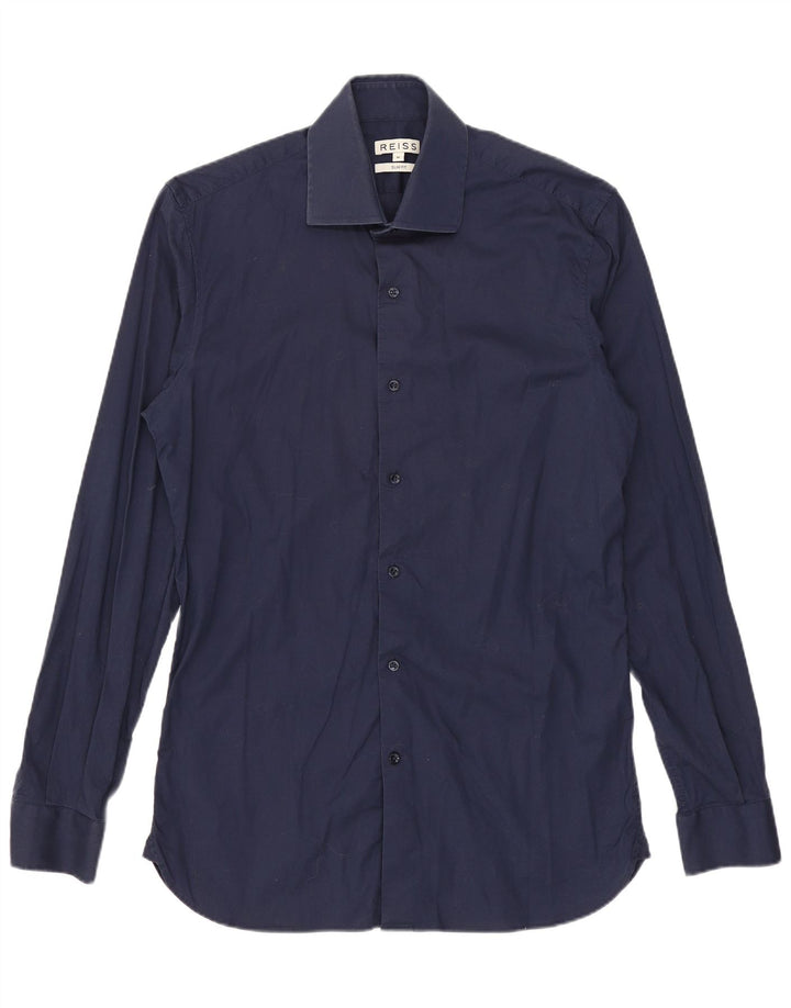 Camicia Reiss da uomo slim fit in cotone blu navy medio