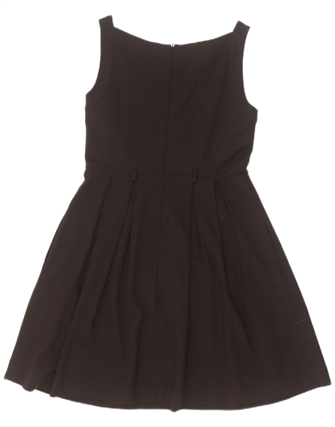 Abito a trapezio senza maniche vintage da donna UK 12 medio nero