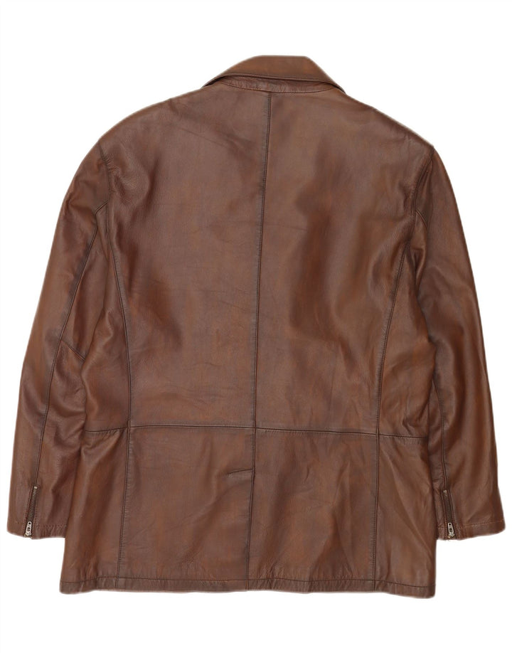 Giacca Blazer in Pelle da Uomo a 3 Bottoni Conbipel IT 56 2XL Marrone