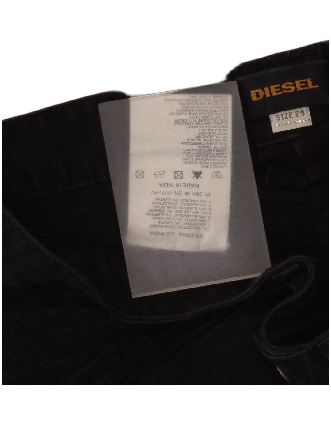 Mini gonna di jeans da donna Diesel W29 cotone nero medio
