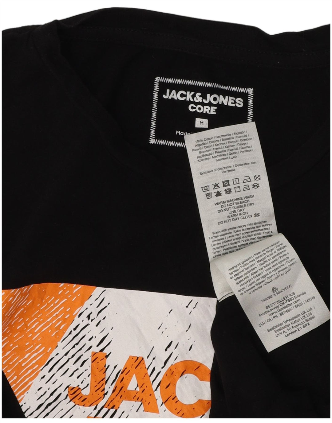 JACK & JONES T-shirt con grafica Core da uomo, cotone medio nero