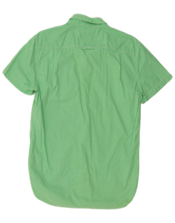 Camicia a maniche corte da uomo SUPERDRY in cotone a quadretti verde medio
