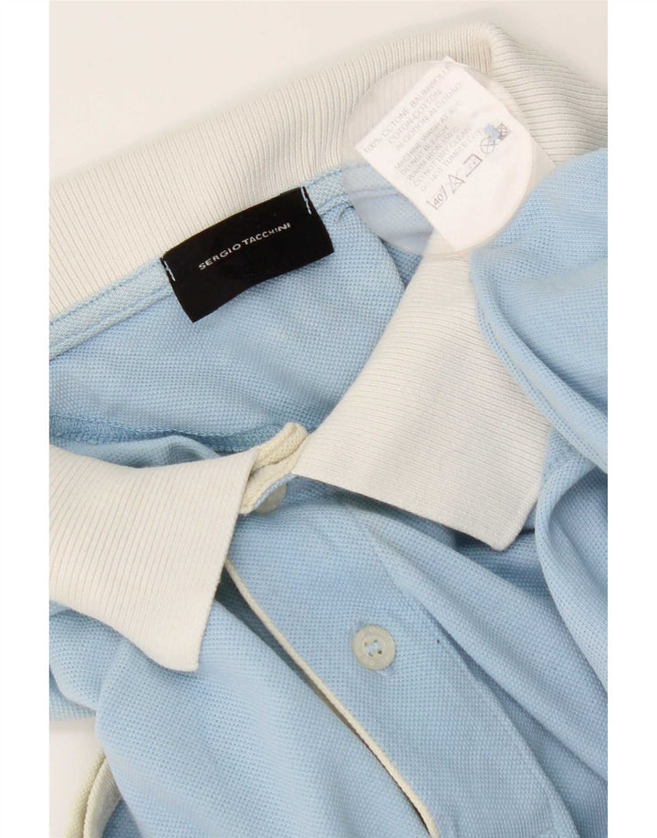 Polo Uomo Sergio Tacchini IT 48 Blu Medio Colorblock Cotone