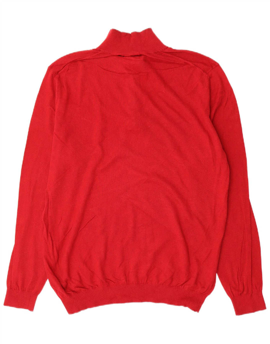 Massimo Dutti Maglione da uomo con zip e collo grande in cotone rosso