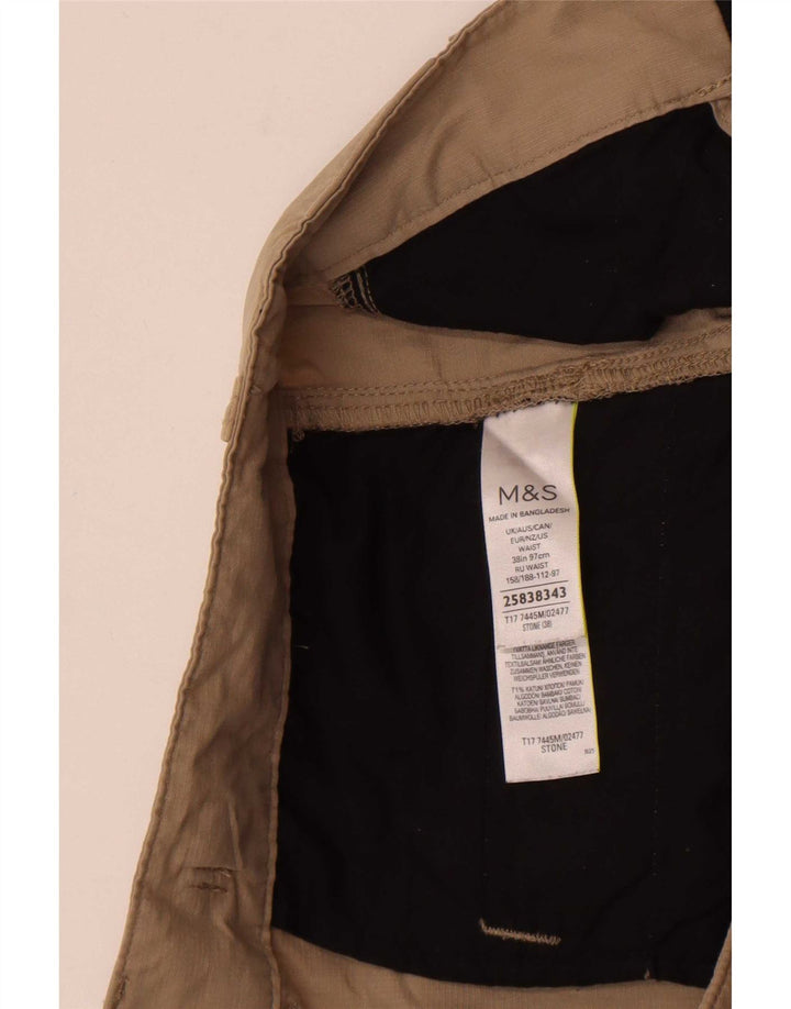 Pantaloncini cargo da uomo Marks & Spencer XL W38 in cotone beige