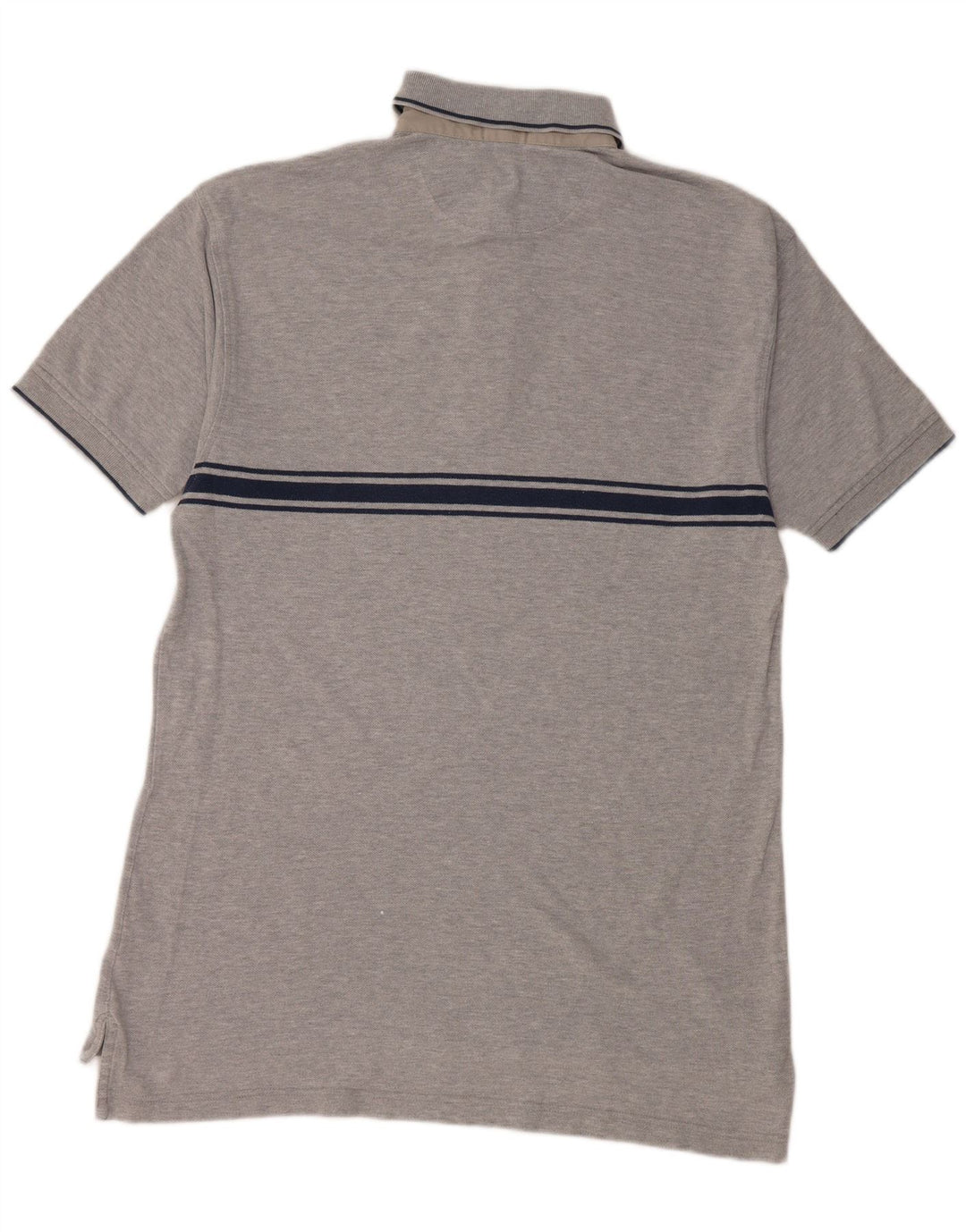 Polo da uomo Gant in cotone a righe grigio medio