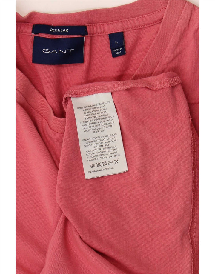 Gant T-shirt regolare da uomo Top grande in cotone rosa