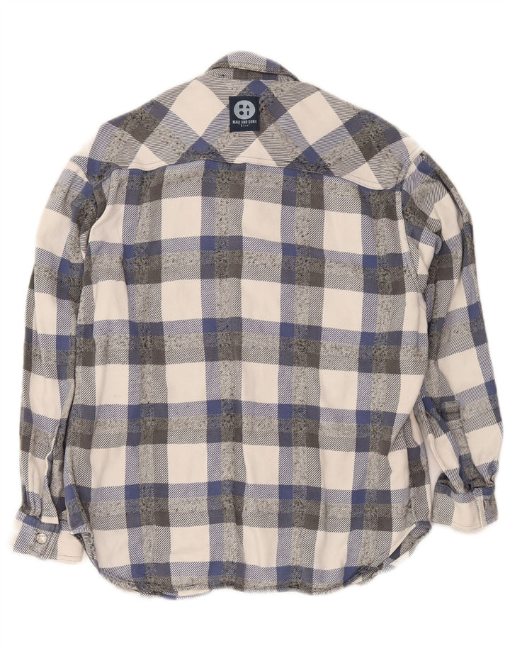 Camicia da uomo in flanella Maui and Sons in cotone a quadri blu medio