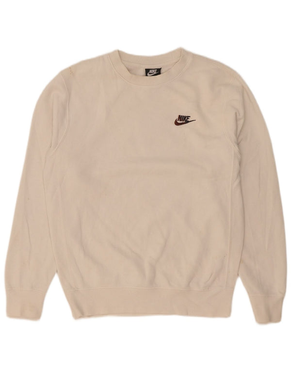 Felpa Nike da uomo vestibilità ampia maglione XS cotone bianco