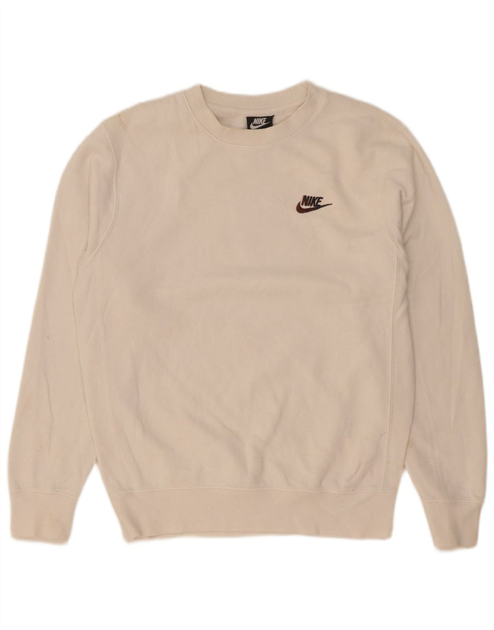 Felpa Nike da uomo vestibilità ampia maglione XS cotone bianco
