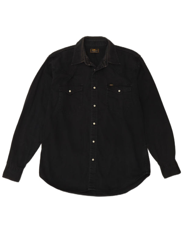 Camicia di jeans da uomo LEE grande in cotone nero