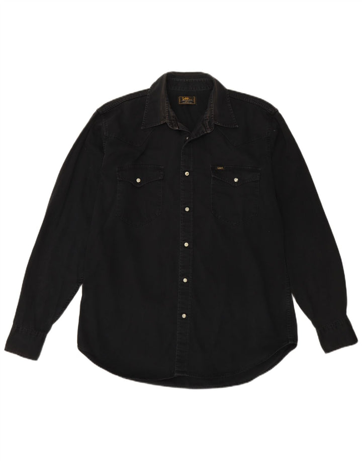 Camicia di jeans da uomo LEE grande in cotone nero