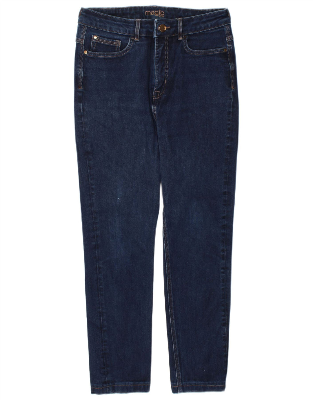 Jeans slim da donna Magic UK 12 medio W30 L26 cotone blu navy