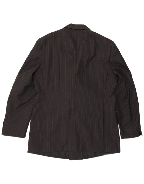 BURBERRYS Giacca blazer doppiopetto da uomo IT 52 grande gessato grigio