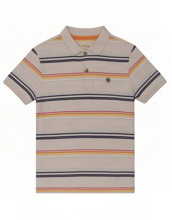 Polo da uomo Fat Face Small Grigio a righe