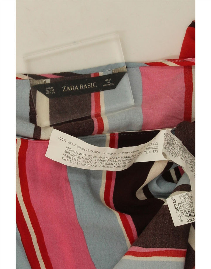 Top corto a maniche lunghe da donna Zara, taglia UK 14, a righe multicolori medie