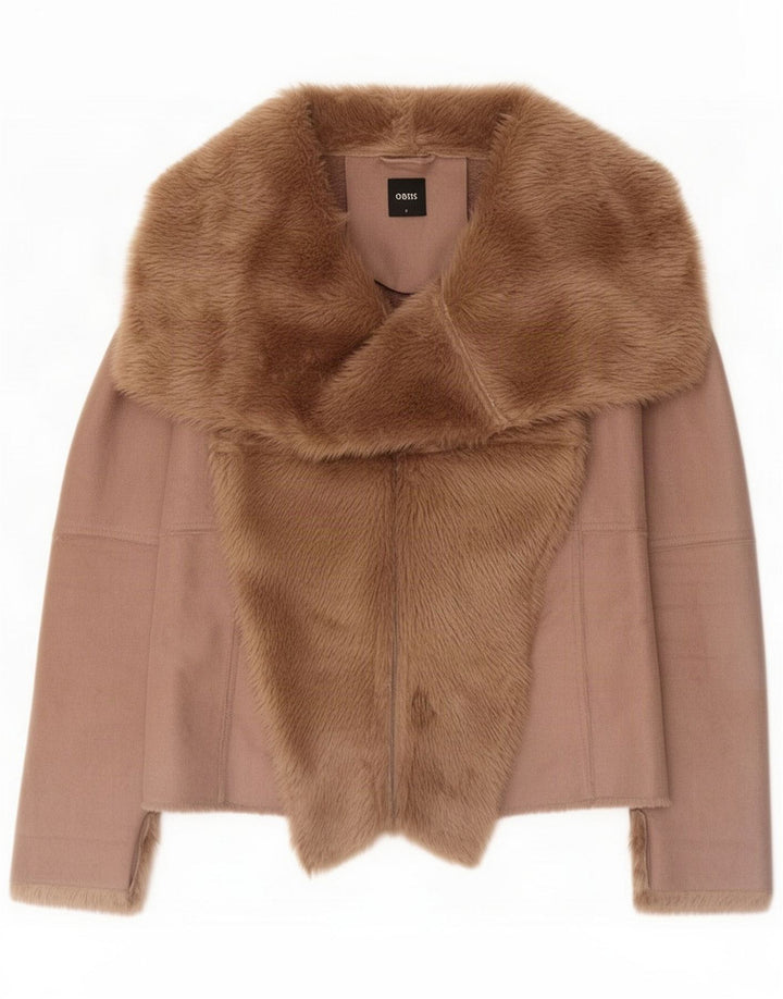 Giacca Sherpa aperta da donna Oasis UK 10 Small Marrone Poliestere
