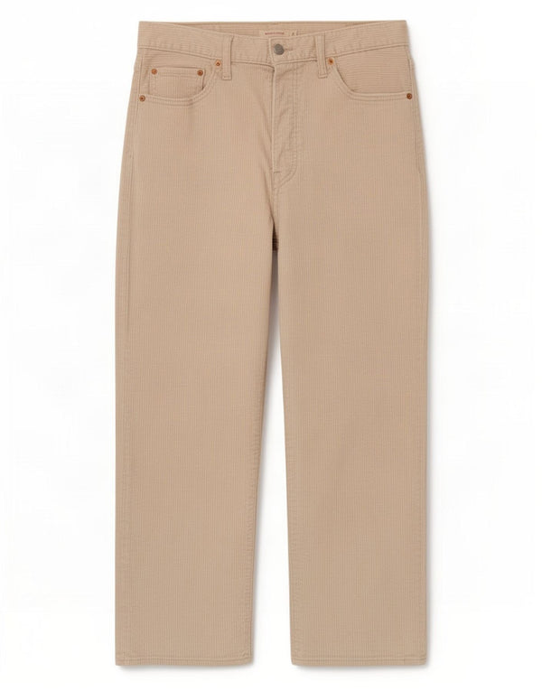 Pantaloni dritti in velluto a coste Levi's da donna Ribcage W31 L26 in cotone bianco sporco