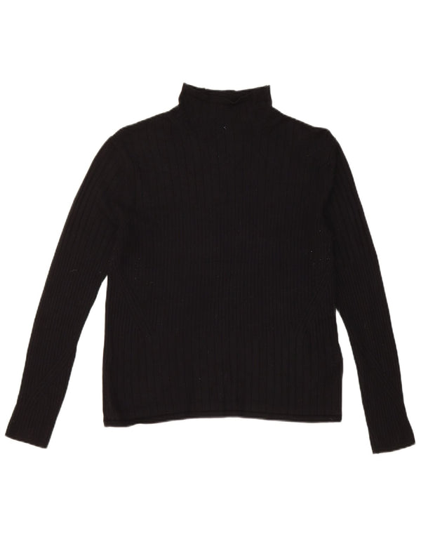 Maglione maglione a collo alto da donna Marks & Spencer UK 12 viscosa nera media