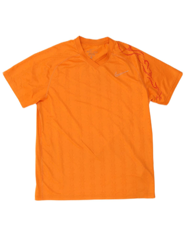 T-shirt da uomo Nike Top in poliestere con motivo cachemire arancione medio