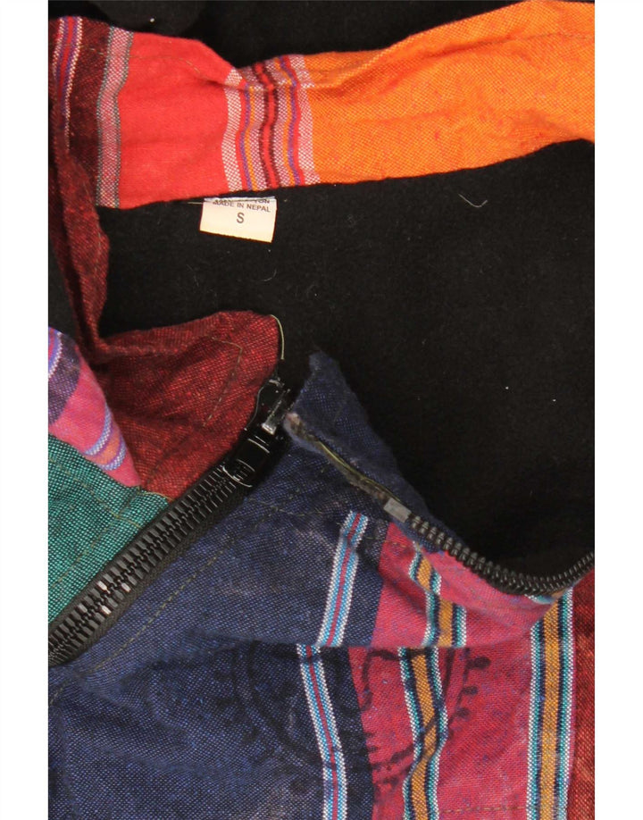 Giacca anorak vintage da uomo con cappuccio UK 36 Piccolo patchwork multicolore azteco