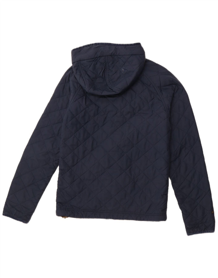 JACK WILLS Giacca trapuntata con cappuccio da uomo UK 34 XS Poliestere blu navy