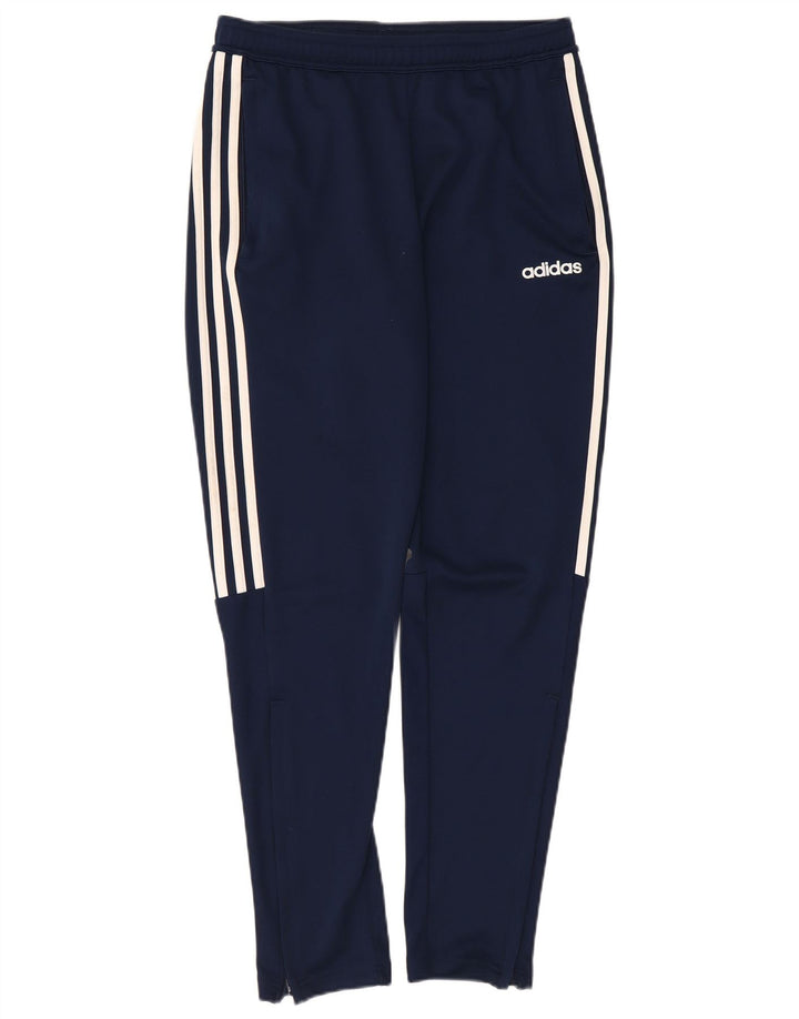 Pantaloni da tuta Adidas Climalite da uomo medi in poliestere blu navy