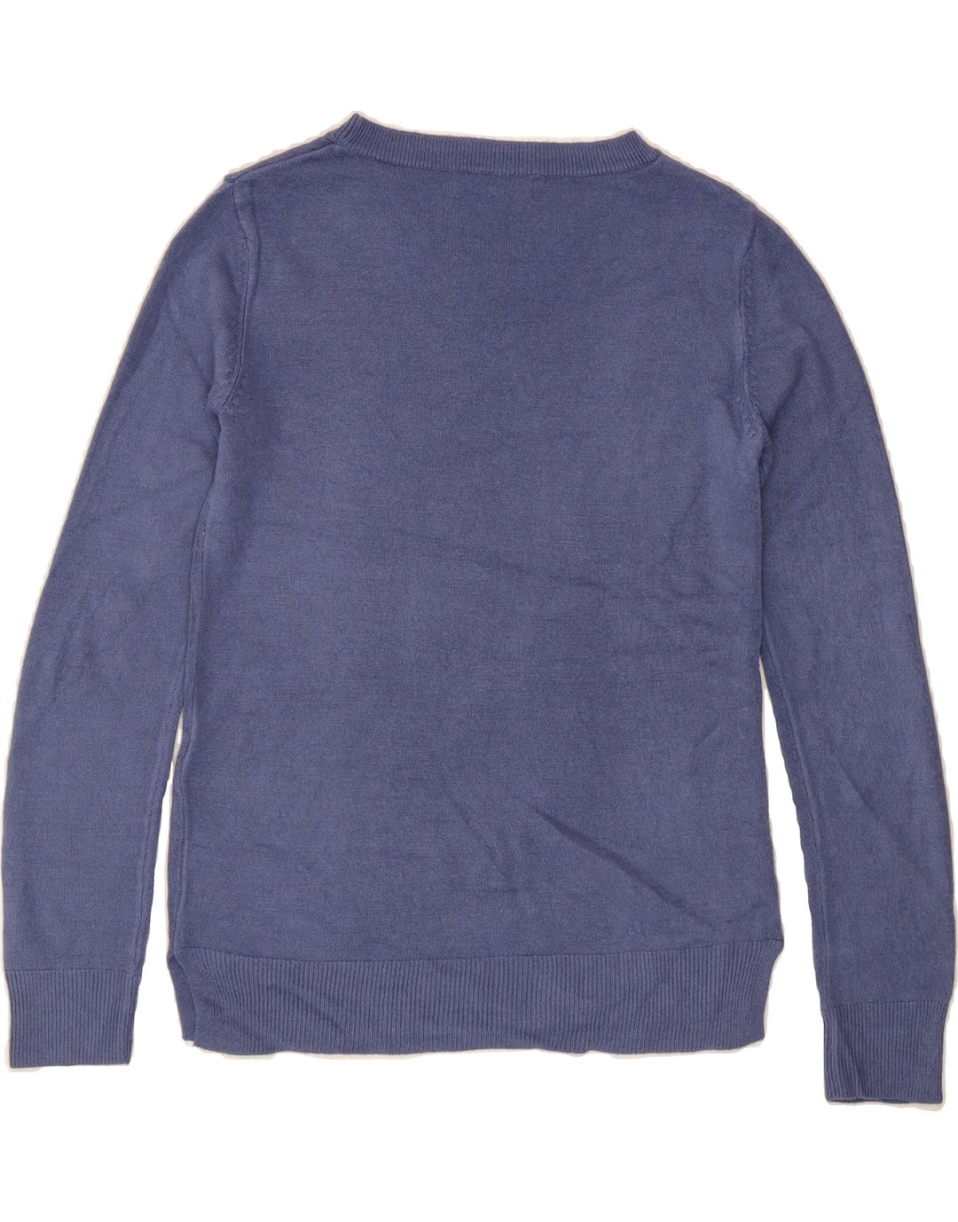 MARKS & SPENCER Womens Boat Neck Jumper Sweater UK 8 Small Blue Acrylic Vintage Marks & Spencer and Second-Hand Marks & Spencer from Messina Hembry 