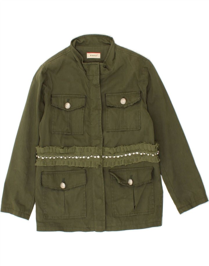 PINKO Girls Graphic Utility Jacket 7-8 Years Green Cotton Vintage Pinko and Second-Hand Pinko from Messina Hembry 