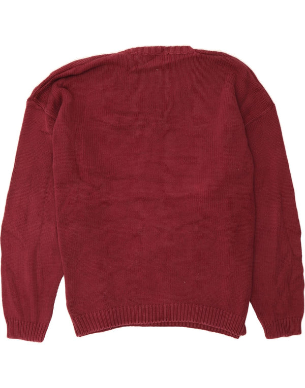 EDDIE BAUER Maglione da uomo con scollo a V 3XL cotone bordeaux