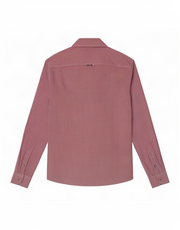 Crew Clothing Camicia da uomo piccola in cotone a quadretti rossi
