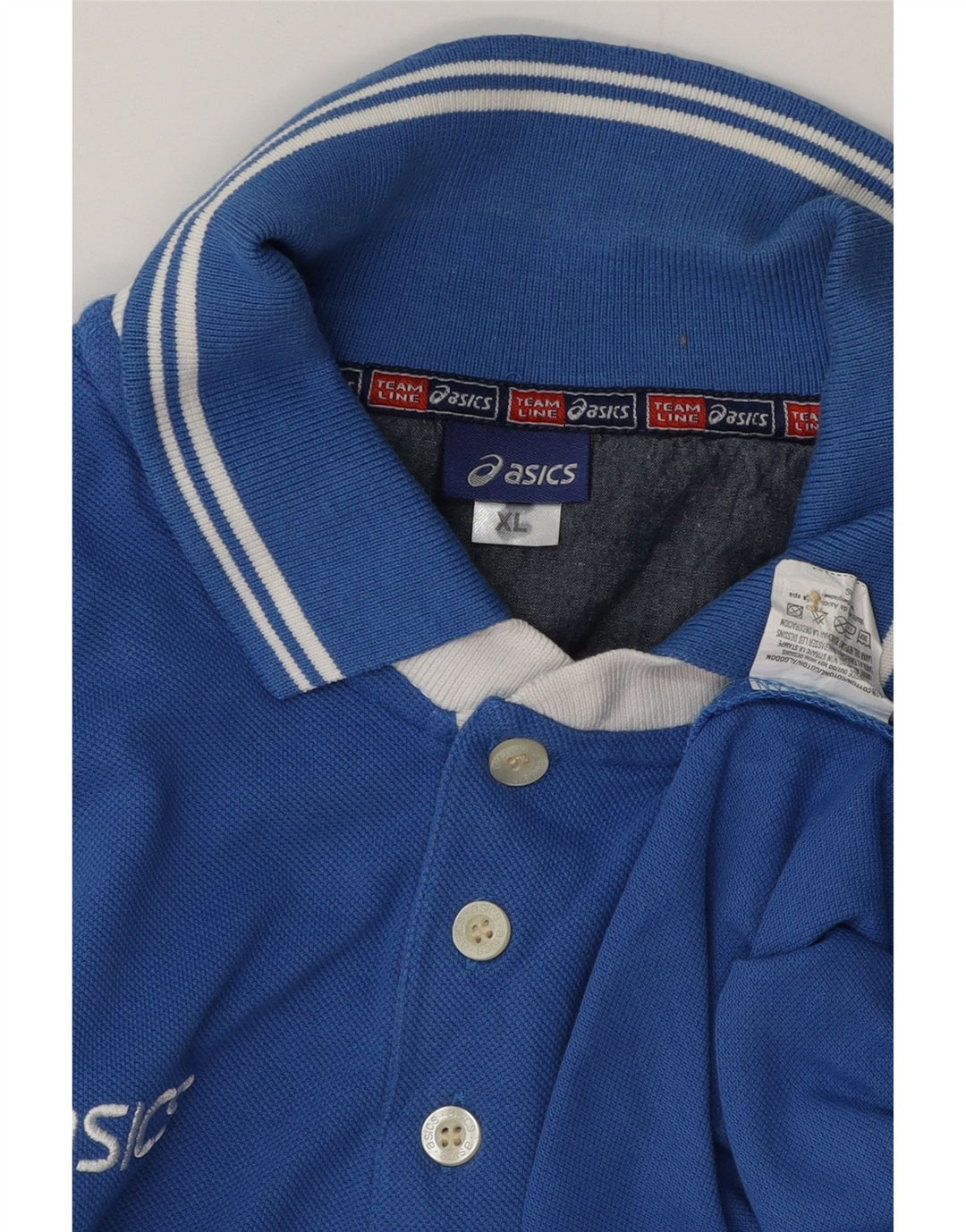 Polo grafica ASICS da uomo XL in cotone blu