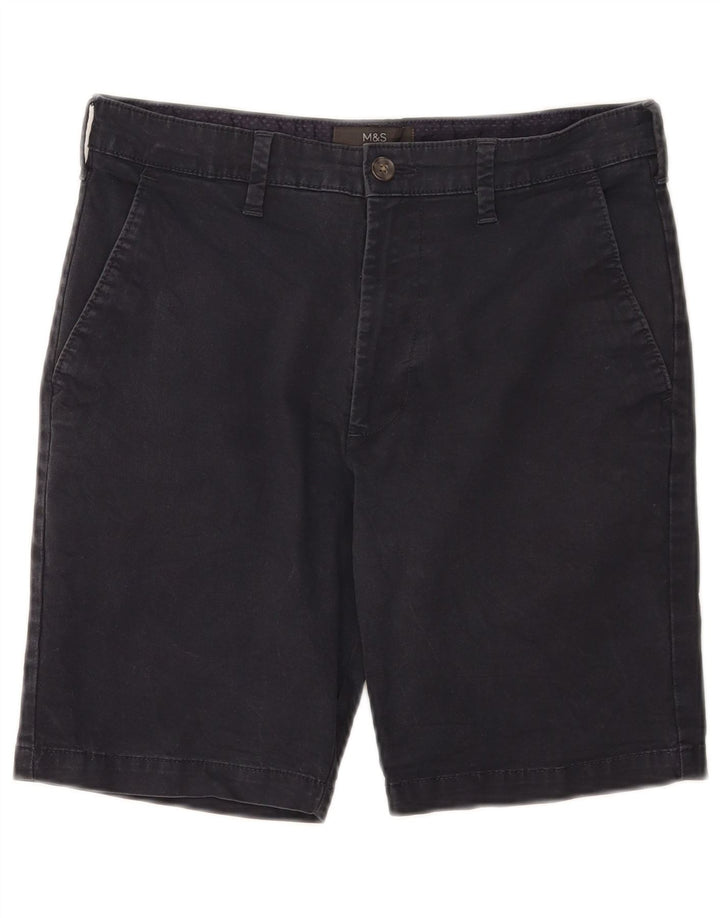 Pantaloncini chino da uomo Marks & Spencer W30 cotone blu navy medio