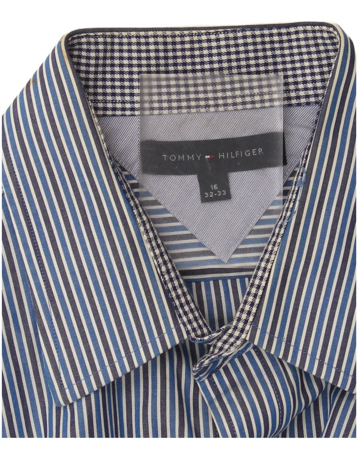 Camicia da uomo Tommy Hilfiger taglia 16 grande gessato blu