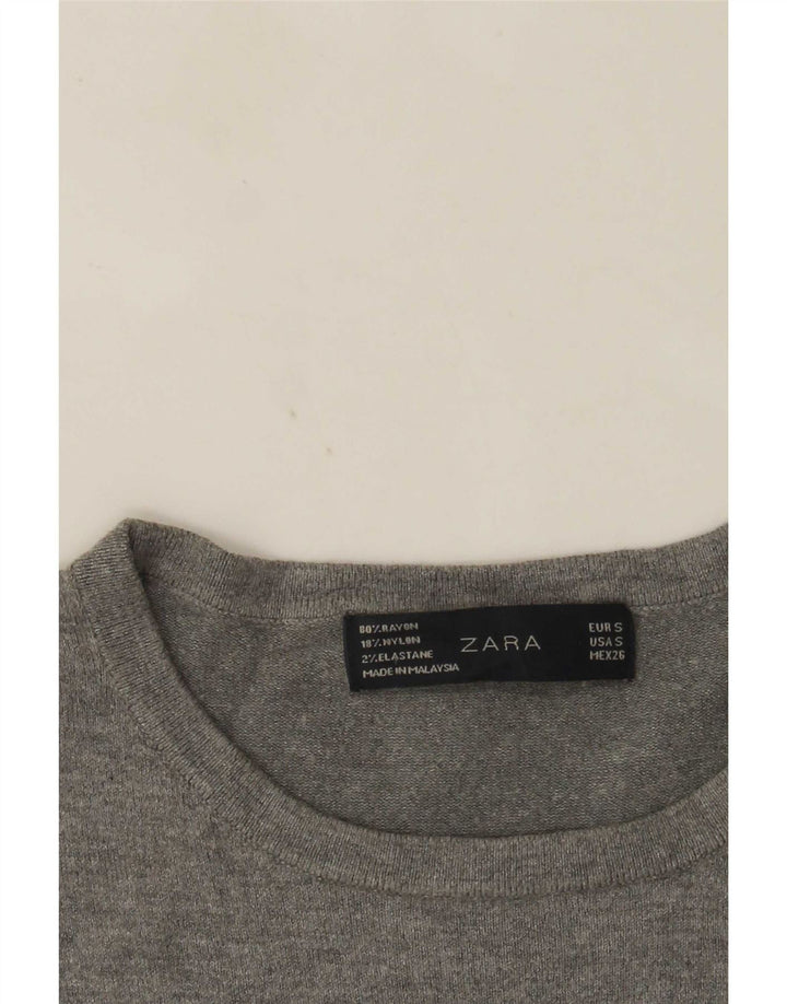 Canotta canotta da donna Zara UK 8 piccola in rayon grigio