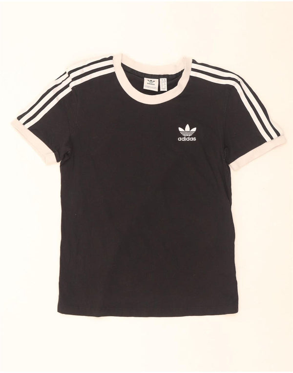 T-shirt da donna Adidas Top UK 6 XS colore nero in cotone colorblock