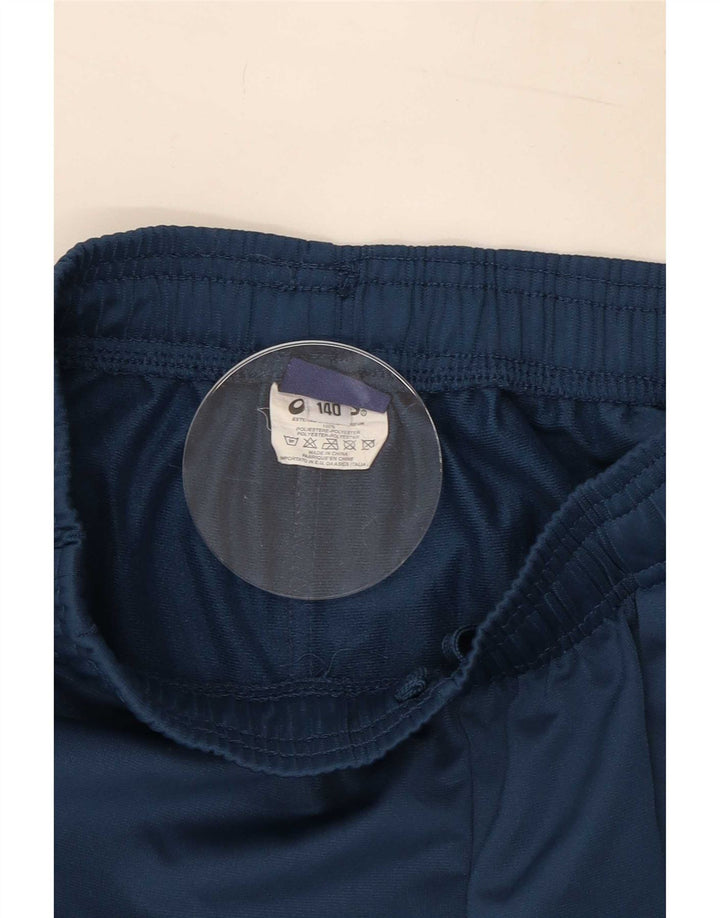 Pantaloni della tuta da bambino Asics 9-10 anni in poliestere blu navy