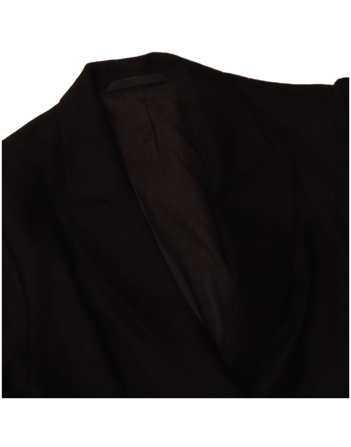 Giacca blazer doppiopetto da donna VINTAGE UK 14 media nera