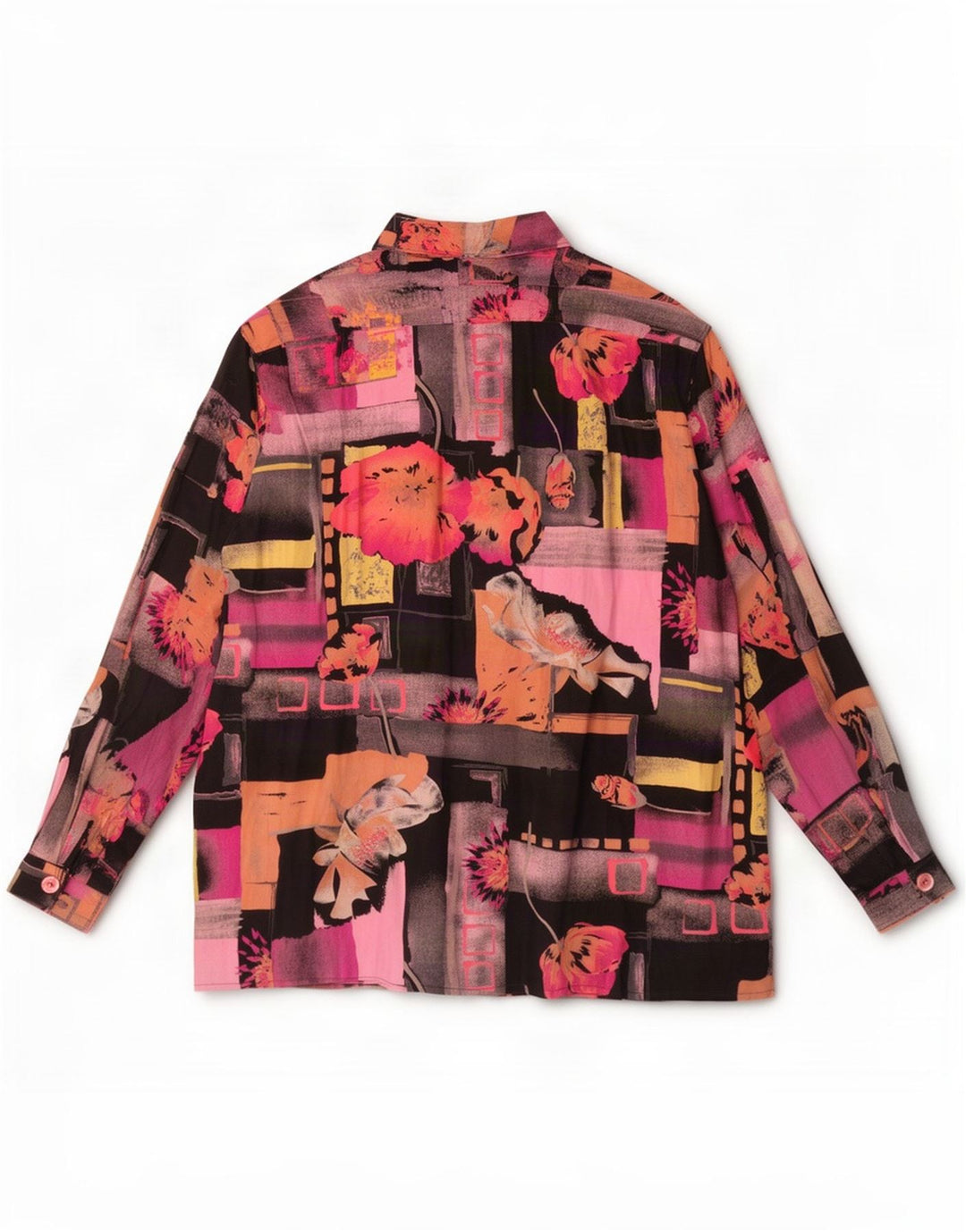 Camicia camicia vintage da donna UK 18 XL Patchwork multicolore