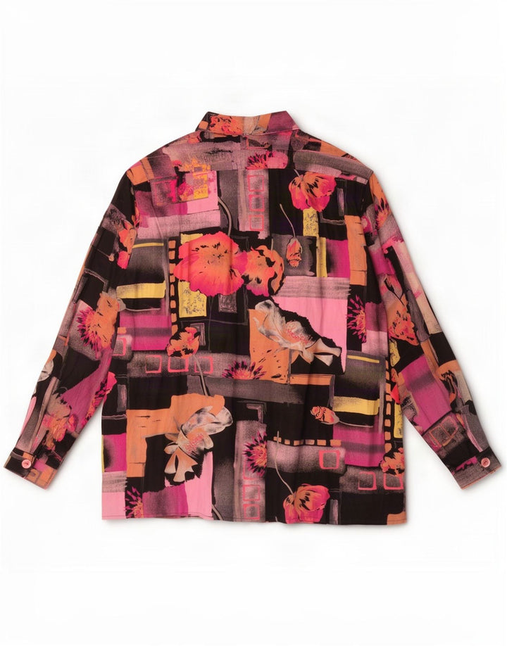 Camicia camicia vintage da donna UK 18 XL Patchwork multicolore